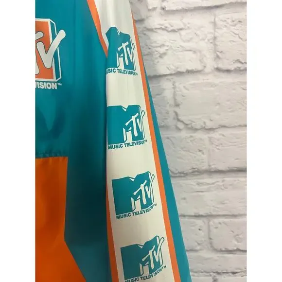 MTV Turquoise and Orange Windbreaker - Men's XL - Picture 9 of 13